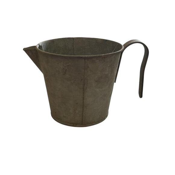 Cubasa Galvanized Tin Pitcher Vase Utensil Holder Rustic Farmhouse #4 - Picture 3 of 8